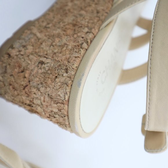 Chanel Leather Cork Platform Sandals - Picture 8 of 9